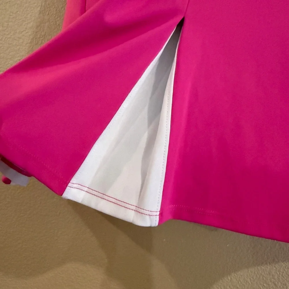 Urban Savage Tennis Skirt Womens Large Pink Pleated Athletic Skort US230 Gym